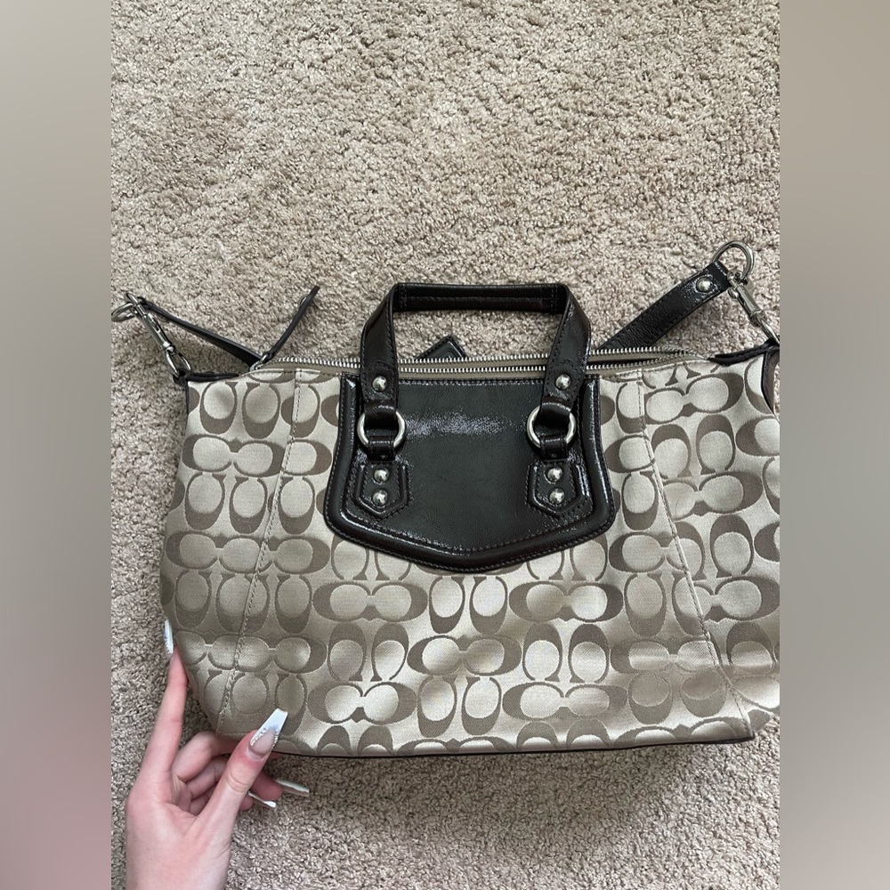 coach brown satchel tote crossbody shoulder bag - Picture 16 of 17